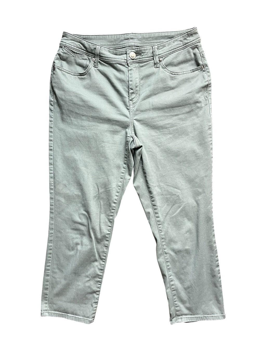 Chico's Slim Leg Crop Sage Green Jeans Size Chico’s O